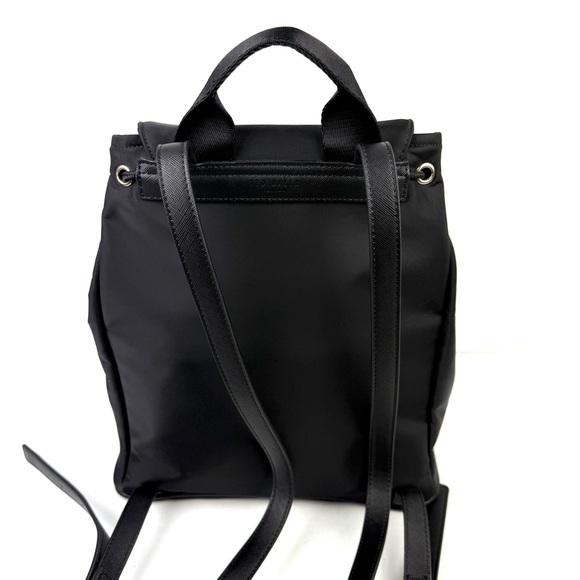 Ted Baker Backpack Black Nylon‎ Rucksack Gold Accent Drawstring Brand New - Picture 5 of 16